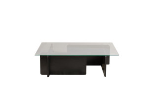 Tavolino in vetro "Flavio" 105 x 65 x 30 cm - Legno nero