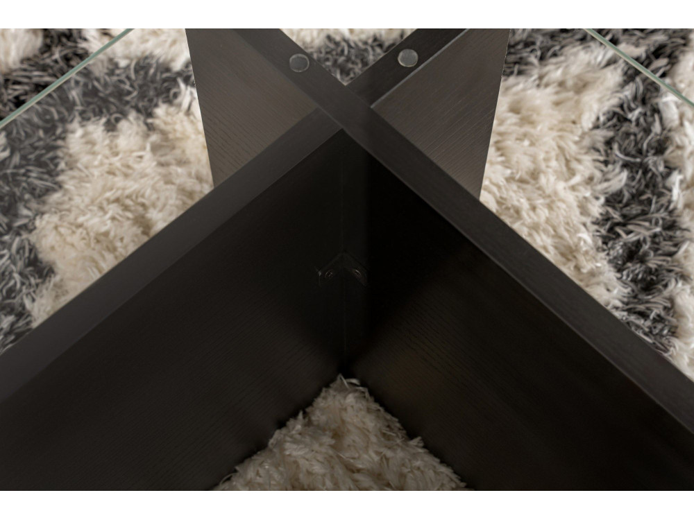 Tavolino in vetro "Flavio" 105 x 65 x 30 cm - Legno nero
