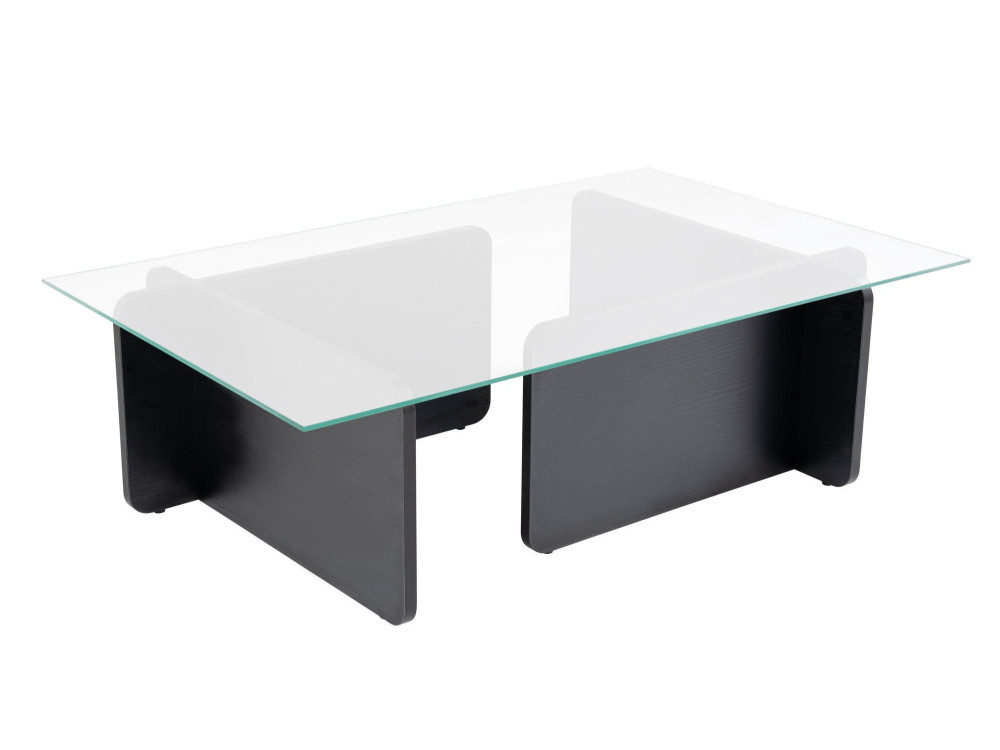 Tavolino in vetro "Flavio" 105 x 65 x 30 cm - Legno nero