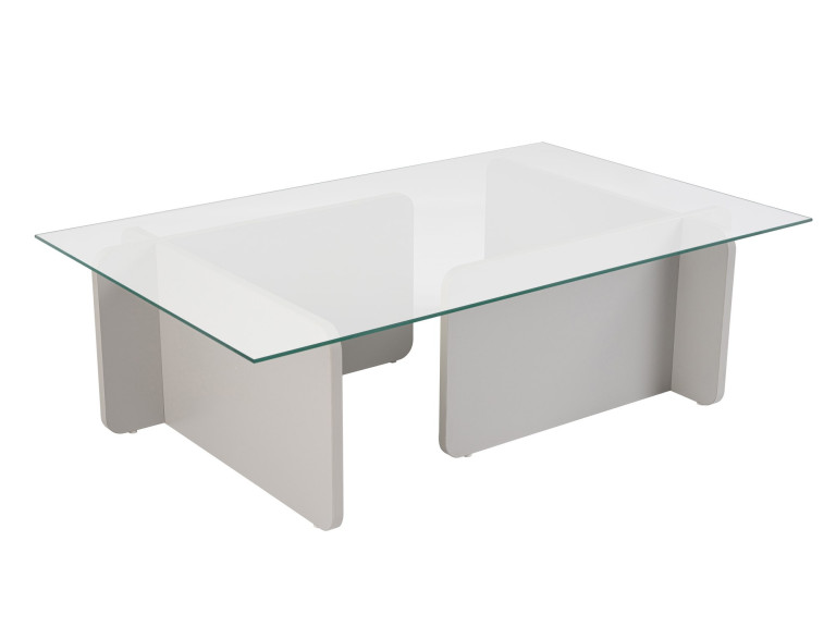 Tavolino in vetro "Flavio" 105 x 65 x 30 cm - Grigio