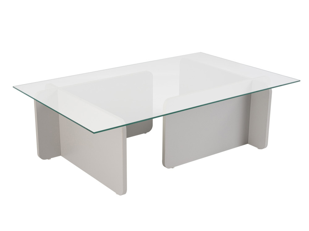 Tavolino in vetro "Flavio" 105 x 65 x 30 cm - Grigio