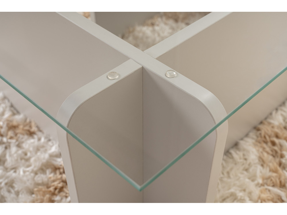 Tavolino in vetro "Flavio" 105 x 65 x 30 cm - Grigio