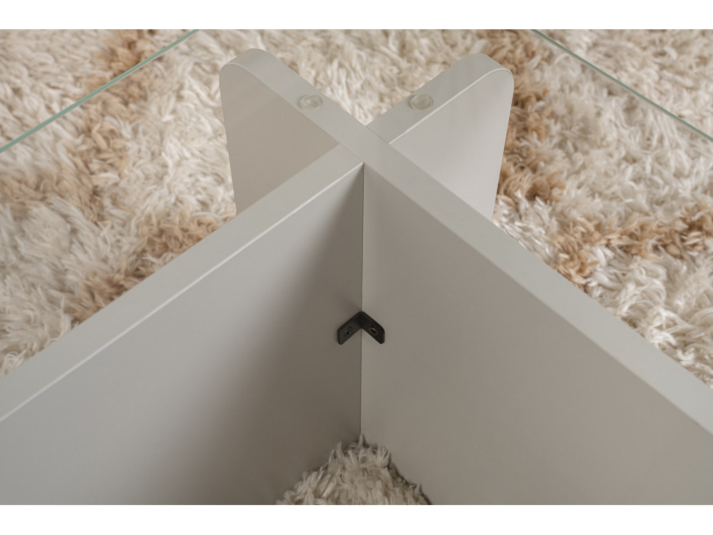 Tavolino in vetro "Flavio" 105 x 65 x 30 cm - Grigio
