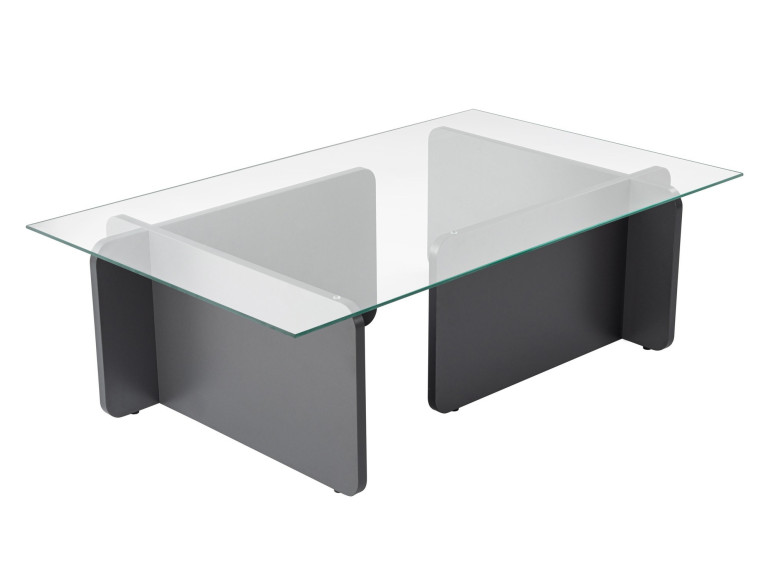 Tavolino in vetro "Flavio" 105 x 65 x 30 cm - Antracite