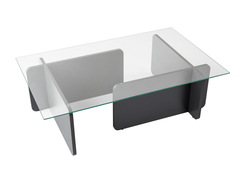 Tavolino in vetro "Flavio" 105 x 65 x 30 cm - Antracite