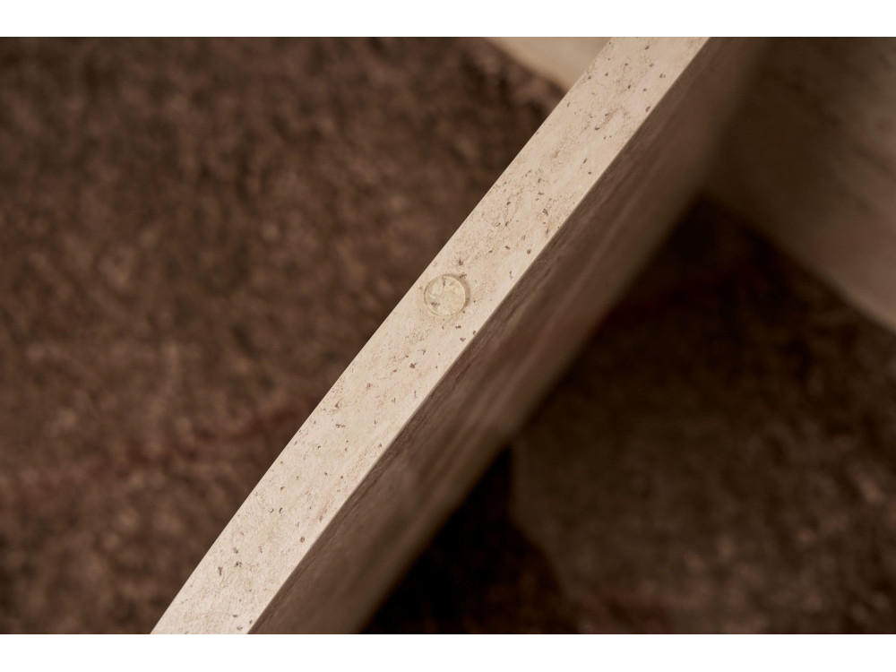 Tavolino in legno "Aeris" - 75 x 75 x 35 cm - TravertinoTrasparente