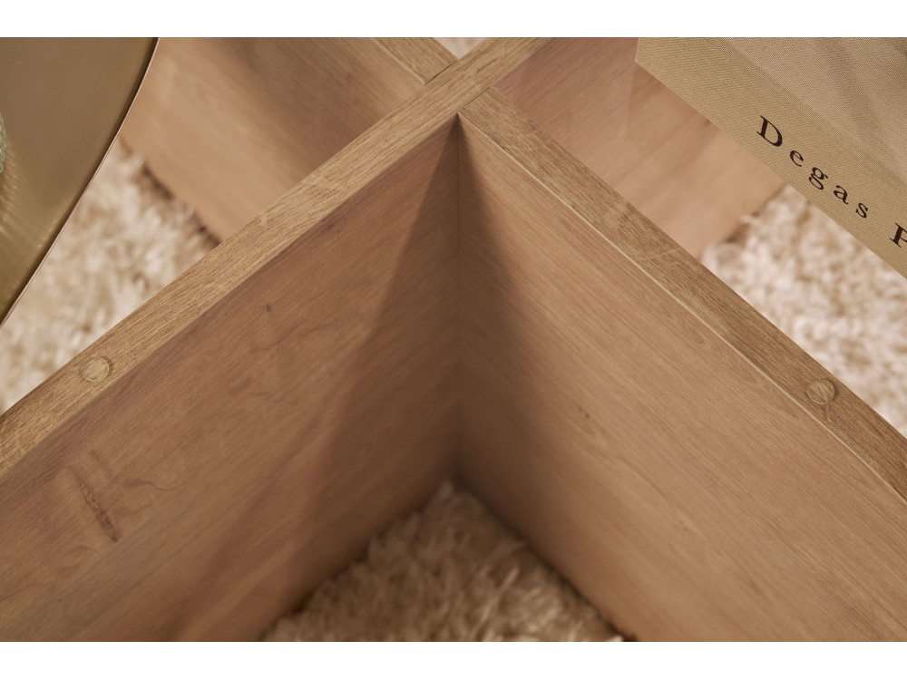 Tavolo basso in legno "Aeris" - 75 x 75 x 35 cm - Chêne Saphir Trasparente