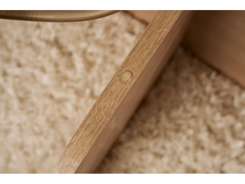 Tavolo basso in legno "Aeris" - 75 x 75 x 35 cm - Chêne Saphir Trasparente