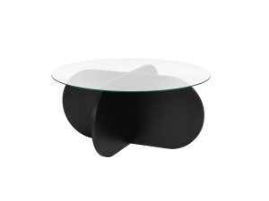 Tavolo basso in legno "Aeris" - 75 x 75 x 35 cm - Bois Noir Trasparente