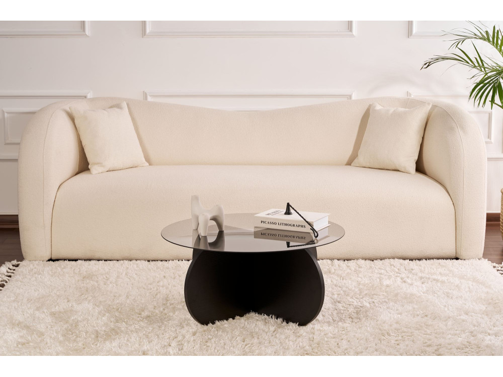 Tavolo basso in legno "Aeris" - 75 x 75 x 35 cm - Bois Noir Trasparente