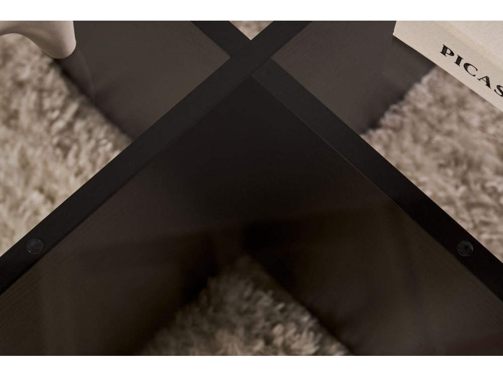 Tavolo basso in legno "Aeris" - 75 x 75 x 35 cm - Bois Noir Trasparente