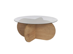 Tavolo basso in legno "Aeris" - 75 x 75 x 35 cm - Chêne Saphir Fumées