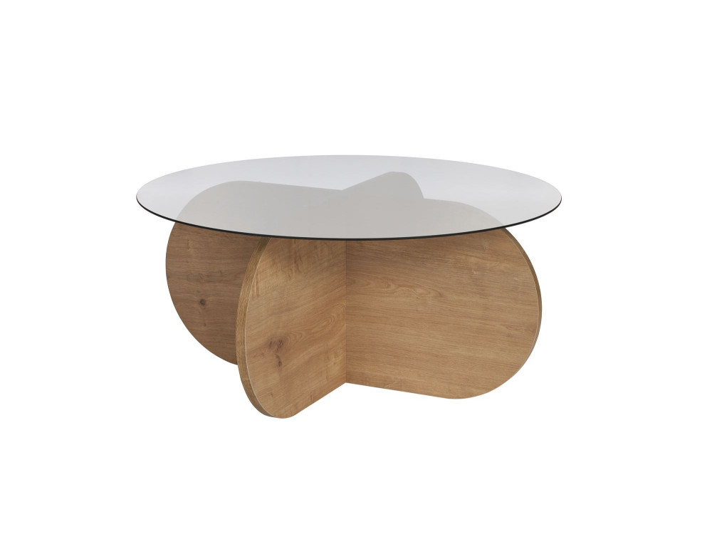 Tavolo basso in legno "Aeris" - 75 x 75 x 35 cm - Chêne Saphir Fumées