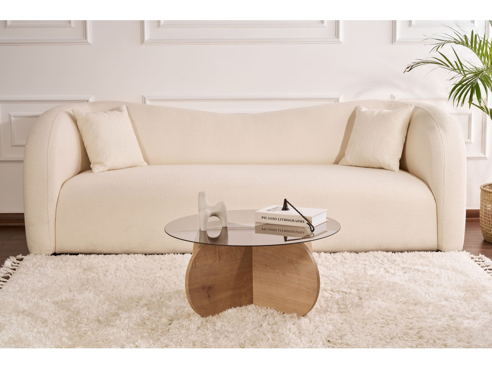 Tavolo basso in legno "Aeris" - 75 x 75 x 35 cm - Chêne Saphir Fumées