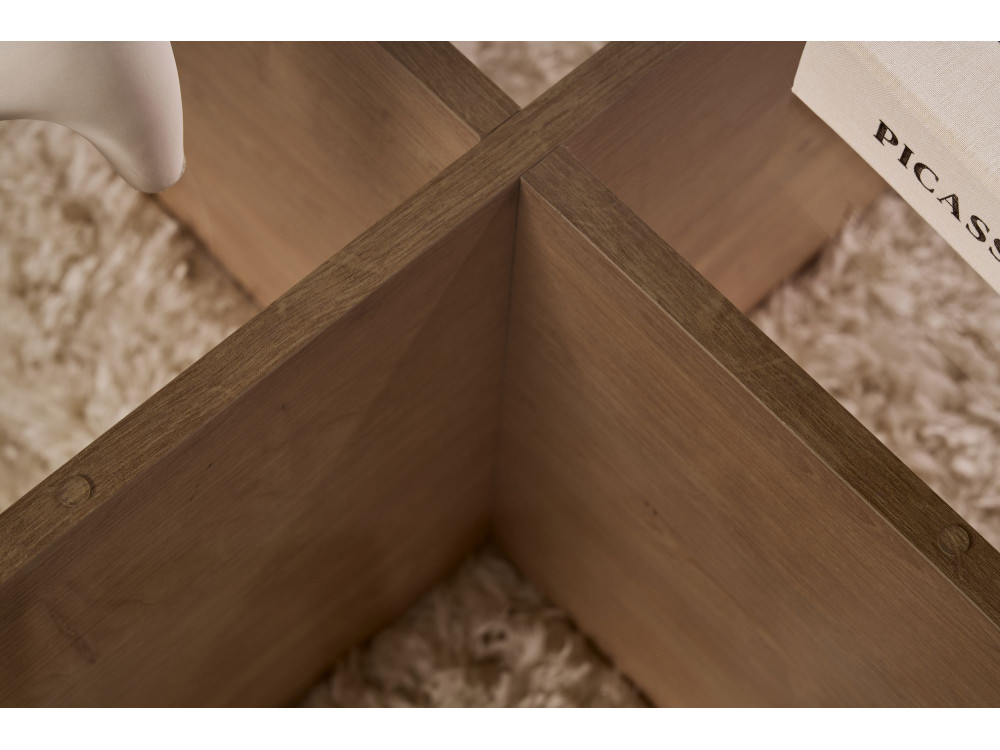 Tavolo basso in legno "Aeris" - 75 x 75 x 35 cm - Chêne Saphir Fumées