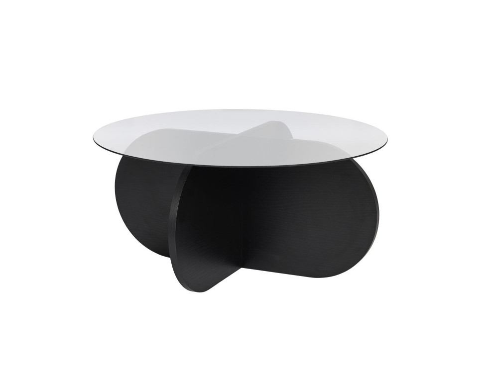 Tavolo basso in legno "Aeris" - 75 x 75 x 35 cm - Bois Noir Fumée