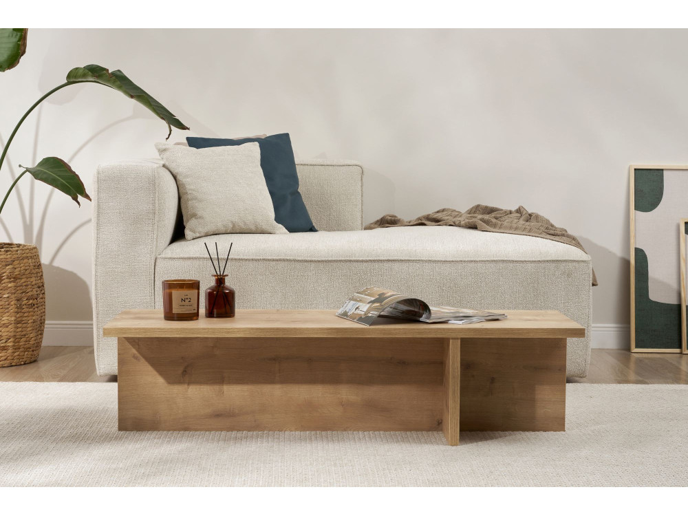 Tavolino da caffè in legno "Harbor" - 120 x 45 x 30 cm - Rovere Zaffiro