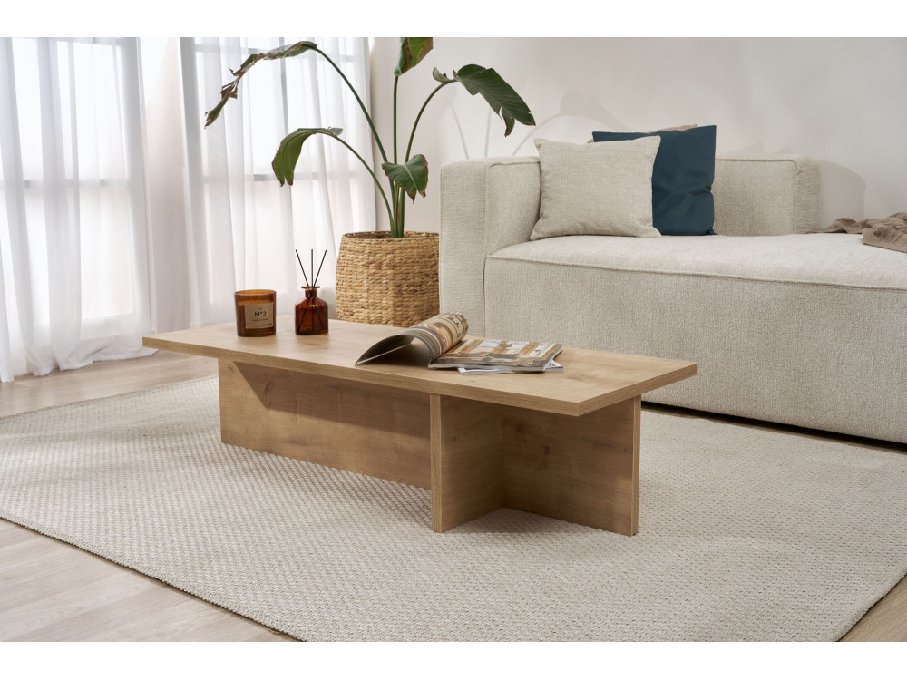 Tavolino da caffè in legno "Harbor" - 120 x 45 x 30 cm - Rovere Zaffiro
