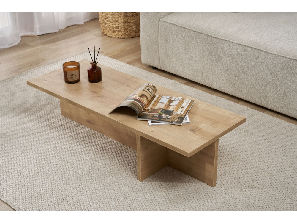 Tavolino da caffè in legno "Harbor" - 120 x 45 x 30 cm - Rovere Zaffiro
