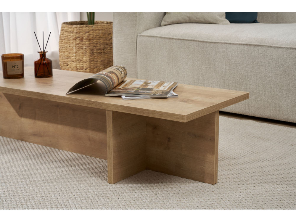 Tavolino da caffè in legno "Harbor" - 120 x 45 x 30 cm - Rovere Zaffiro