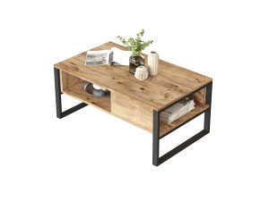 Tavolino da caffè in legno "ML34" - 100 x 59 x 44 cm - Pino atlantico