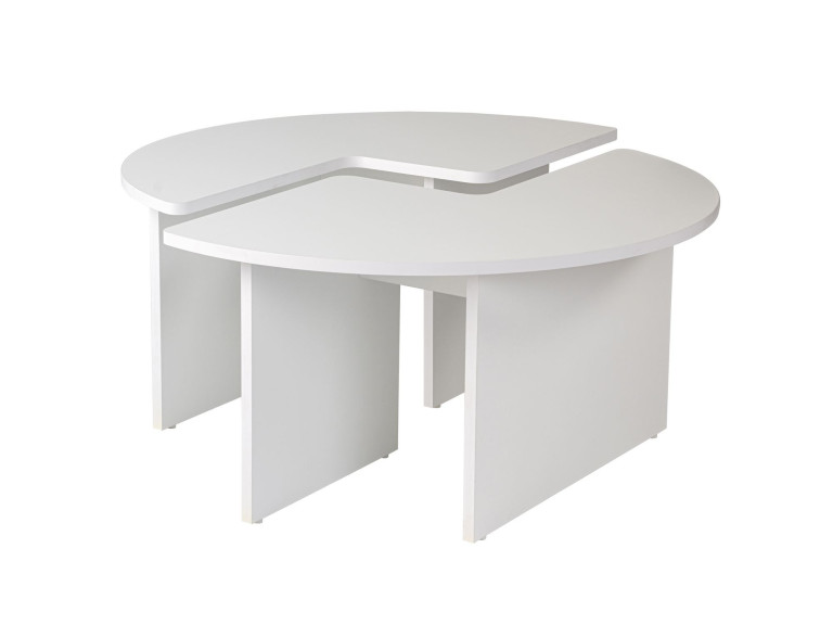Tavolino in legno "Moira" 90 x 90 x 41 cm - Bianco naturale