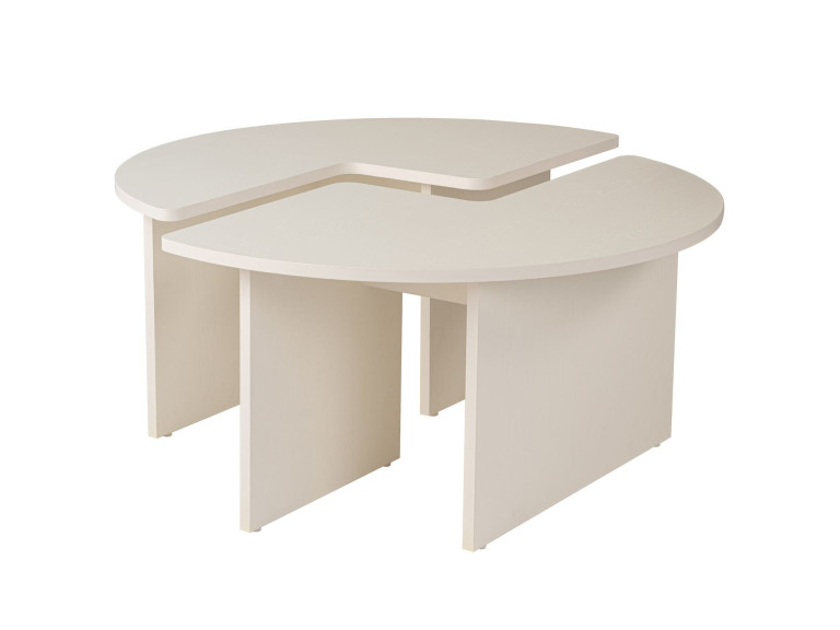 Tavolino in legno "Moira" 90 x 90 x 41 cm - Legno bianco