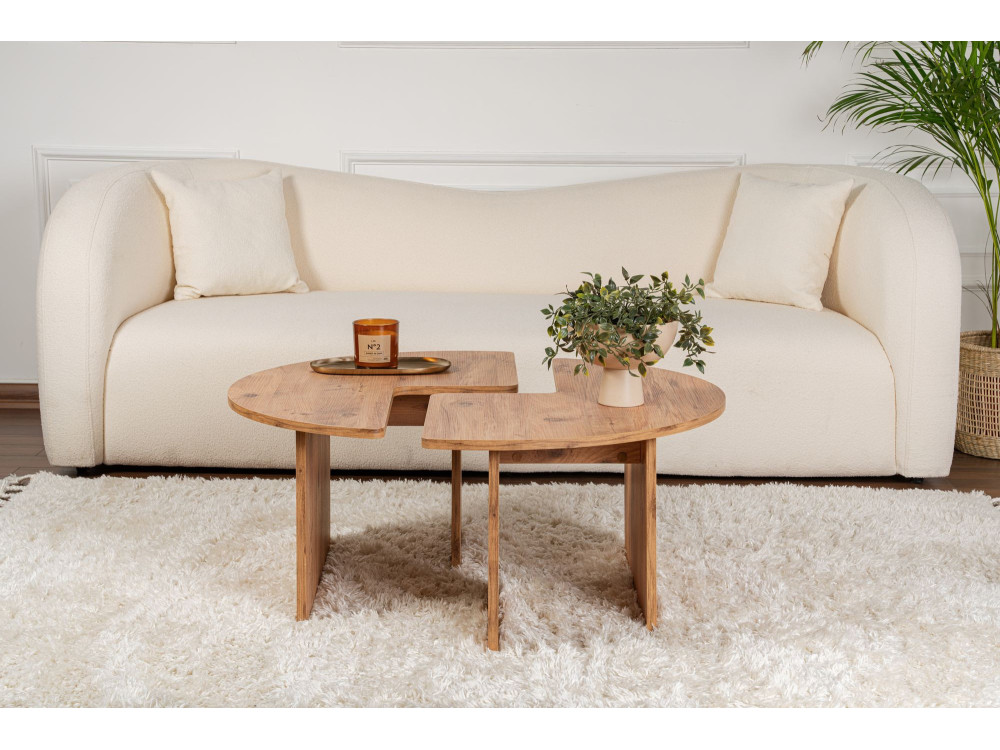 Tavolino in legno "Moira" 90 x 90 x 41 cm - Pino Atlantico