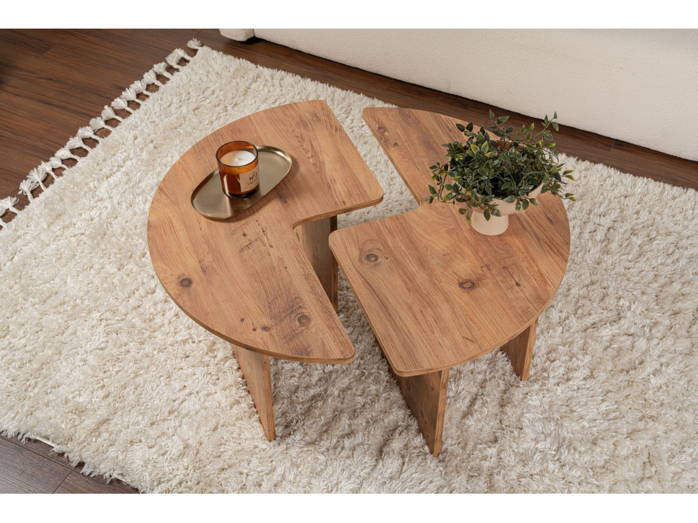 Tavolino in legno "Moira" 90 x 90 x 41 cm - Pino Atlantico