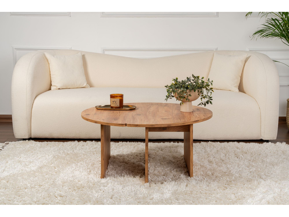 Tavolino in legno "Moira" 90 x 90 x 41 cm - Pino Atlantico