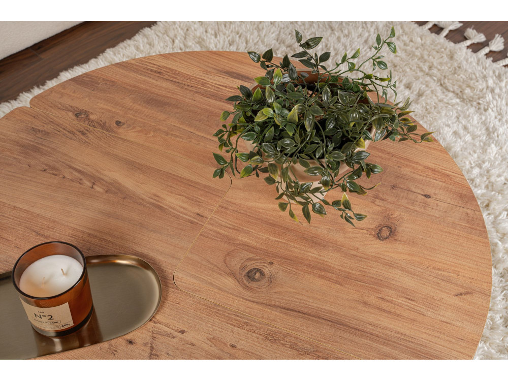 Tavolino in legno "Moira" 90 x 90 x 41 cm - Pino Atlantico