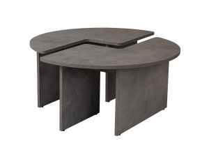 Tavolino in legno "Moira" 90 x 90 x 41 cm - Grigio cemento