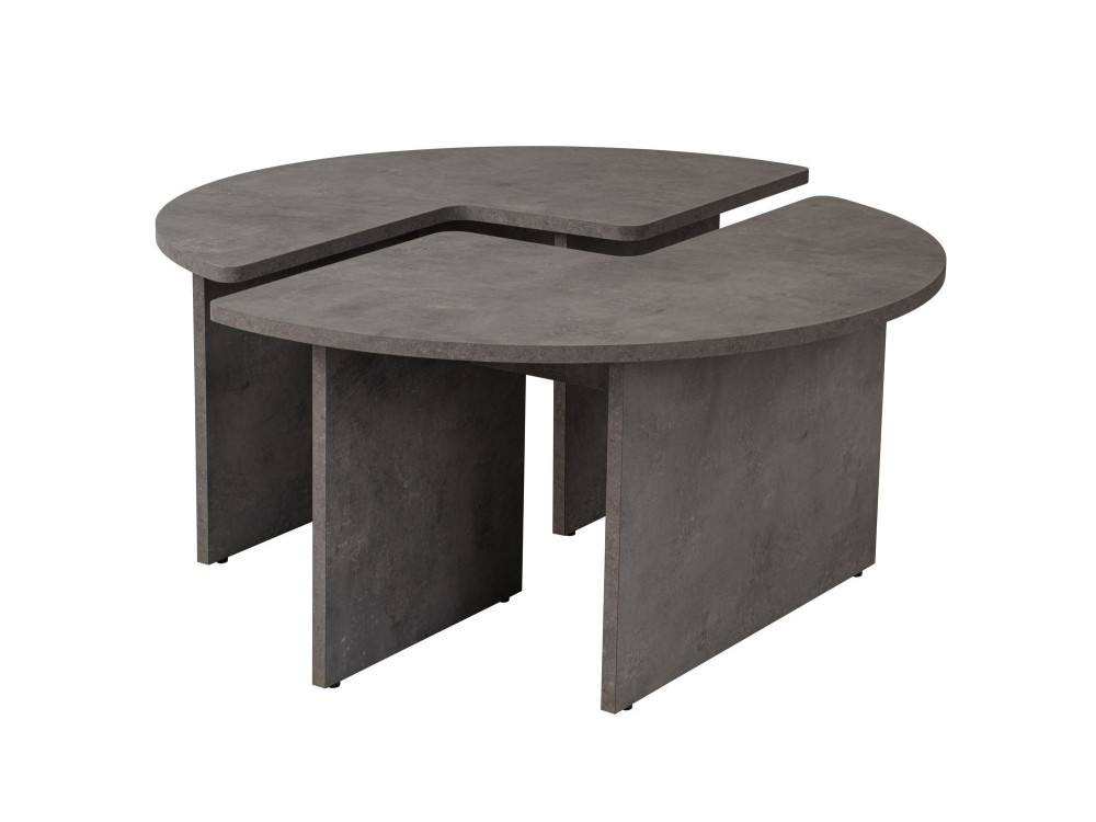 Tavolino in legno "Moira" 90 x 90 x 41 cm - Grigio cemento