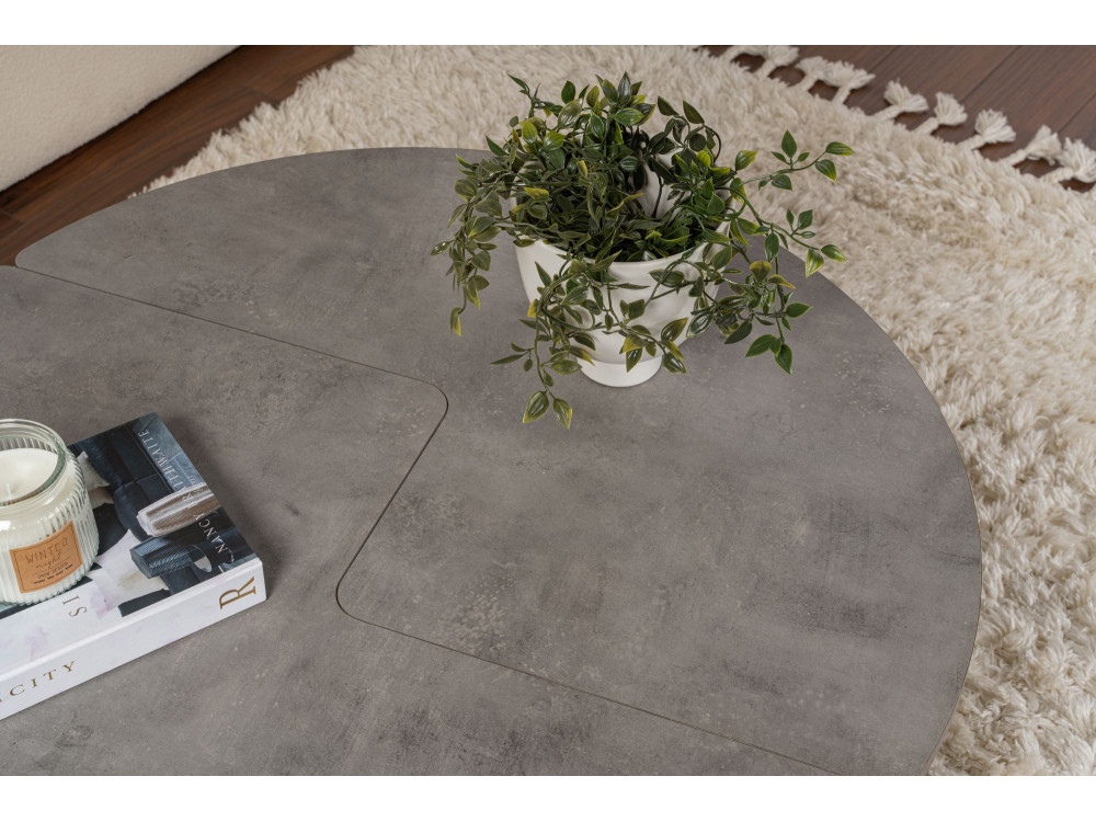 Tavolino in legno "Moira" 90 x 90 x 41 cm - Grigio cemento
