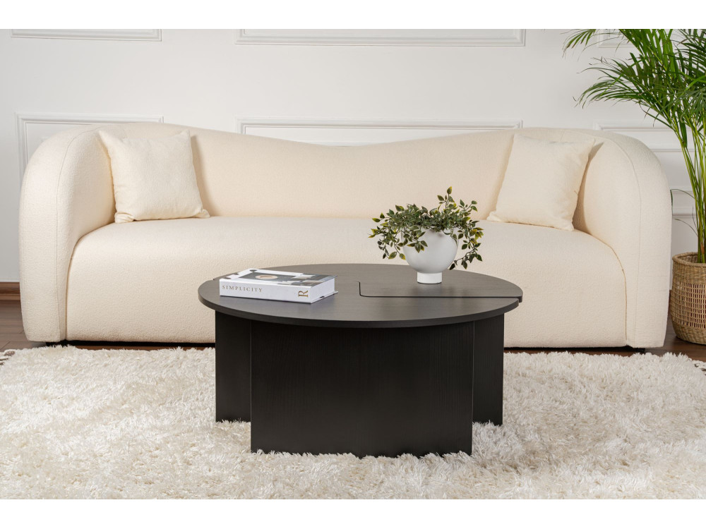 Tavolino in legno "Moira" 90 x 90 x 41 cm - Legno nero