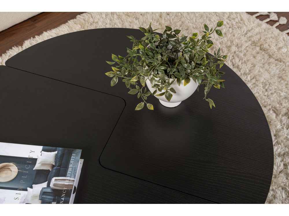 Tavolino in legno "Moira" 90 x 90 x 41 cm - Legno nero