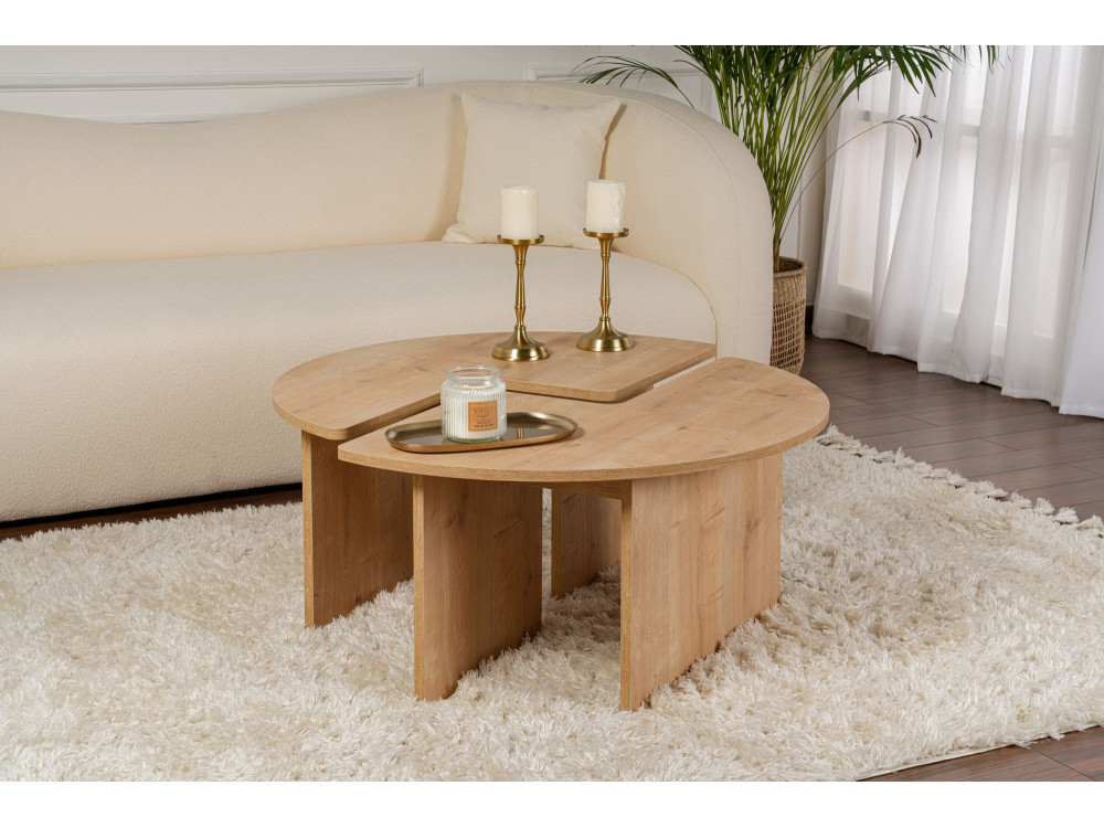 Tavolino in legno "Moira" 90 x 90 x 41 cm - Rovere