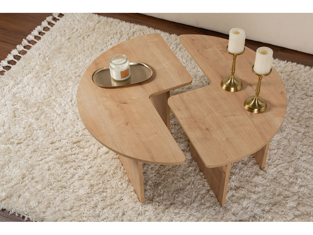 Tavolino in legno "Moira" 90 x 90 x 41 cm - Rovere