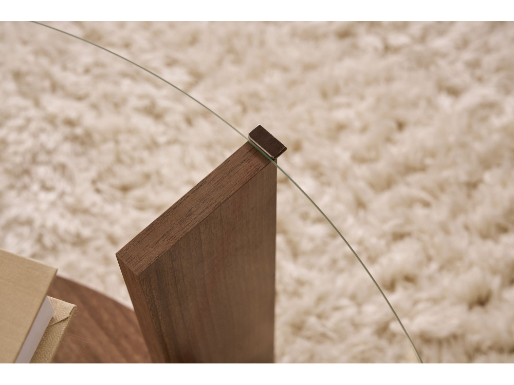 Tavolino in legno "Clara" - 75 x 75 x 40 cm - NoceTrasparente