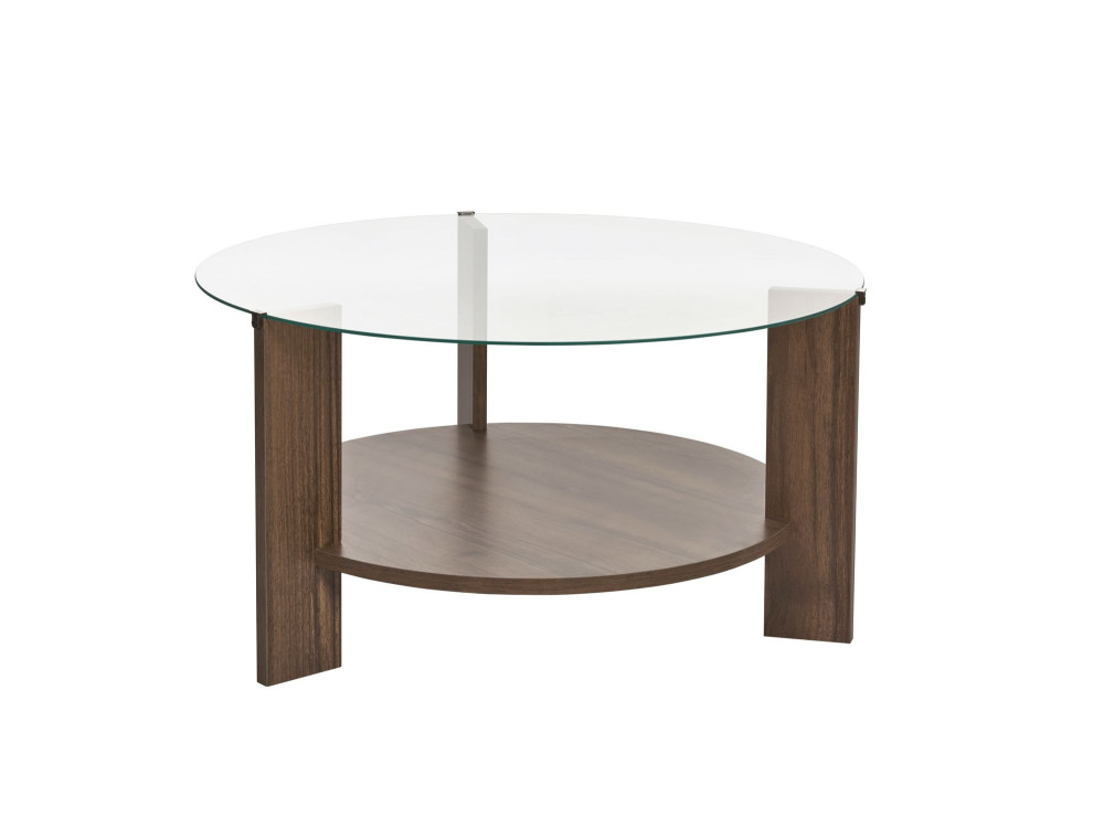 Tavolino in legno "Clara" - 75 x 75 x 40 cm - NoceTrasparente