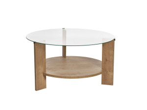 Tavolo basso in legno "Clara" - 75 x 75 x 40 cm - Chêne Saphir Trasparente