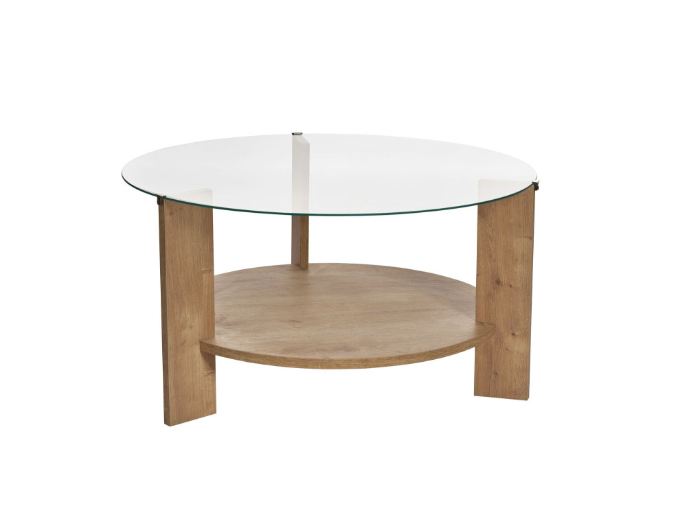 Tavolo basso in legno "Clara" - 75 x 75 x 40 cm - Chêne Saphir Trasparente