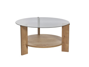 Tavolo basso in legno "Clara" - 75 x 75 x 40 cm - Chêne Saphir Fumées