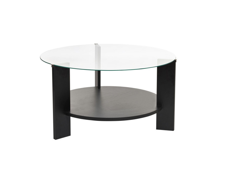 Tavolo basso in legno "Clara" - 75 x 75 x 40 cm - Bois Noir Trasparente