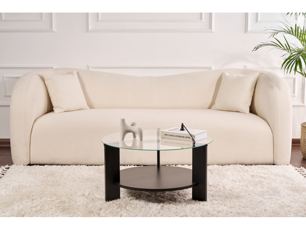Tavolo basso in legno "Clara" - 75 x 75 x 40 cm - Bois Noir Trasparente