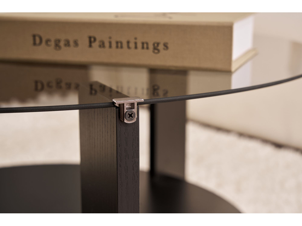 Tavolo basso in legno "Clara" - 75 x 75 x 40 cm - Bois Noir Fumée