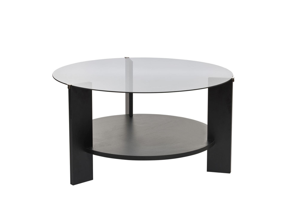 Tavolo basso in legno "Clara" - 75 x 75 x 40 cm - Bois Noir Fumée