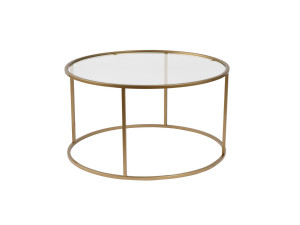 Tavolo basso in metallo "Aurum" - 80 x 80 x 43 cm - O trasparente