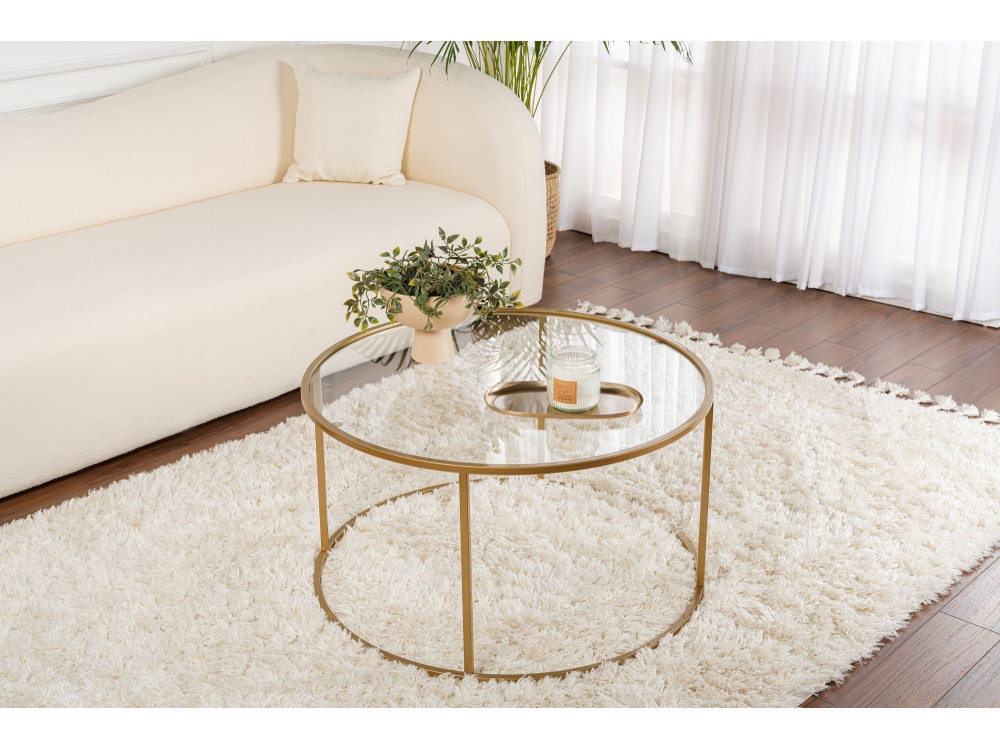 Tavolo basso in metallo "Aurum" - 80 x 80 x 43 cm - O trasparente
