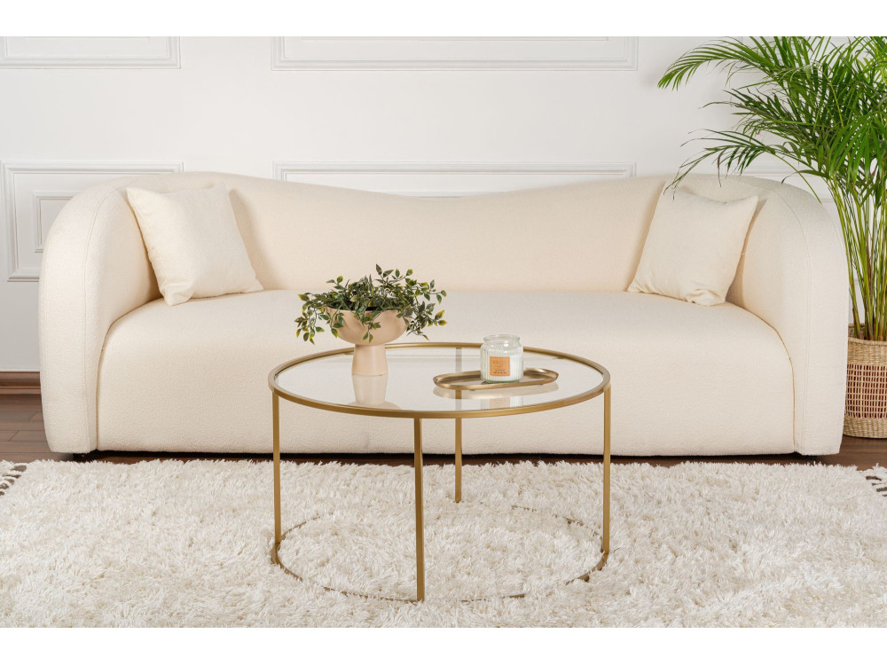 Tavolo basso in metallo "Aurum" - 80 x 80 x 43 cm - O trasparente